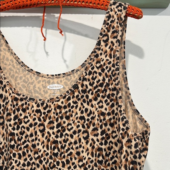 Old Navy cotton Leopard Print Tank Top women’s xl sleeveless - Picture 3 of 5